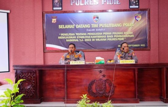 Tim Puslitbang Polri Kunjungi Polres Pidie